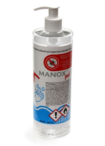 dezinfekce alkoholová MANOX GEL 500 ml s dávkovačem na mytí rukou