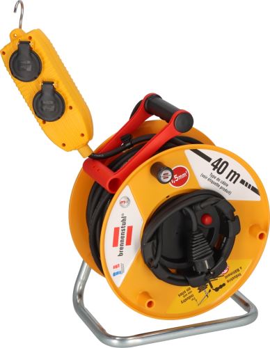 navíjecí buben - rozvaděč 4×230V, 40m, průřez vodiče 1,5mm2, IP44, neopren