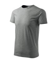 tričko pánské KR šedý melír bez potisku