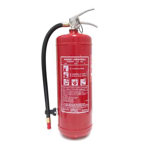 hasicí přístroj práškový - 6 kg 43 A, 233 B, C včetně revize a držáku