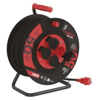 navíjecí buben - rozvaděč 4× 230V, 50m, průřez vodiče 2,5mm2, IP44, neopren (3)