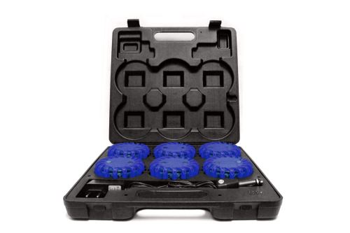 set 6ks LED modulů - puků v kufříku - modrá