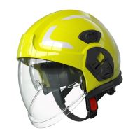 přilba Pab Fire 05 fluorescenční žlutá, čirý štít, brýle, zátylník přilba Pab Fire 05 fluorescenční žlutá, čirý štít, brýle, zátylník