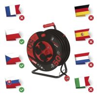 navíjecí buben - rozvaděč 4× 230V, 50m, průřez vodiče 2,5mm2, IP44, neopren (2)