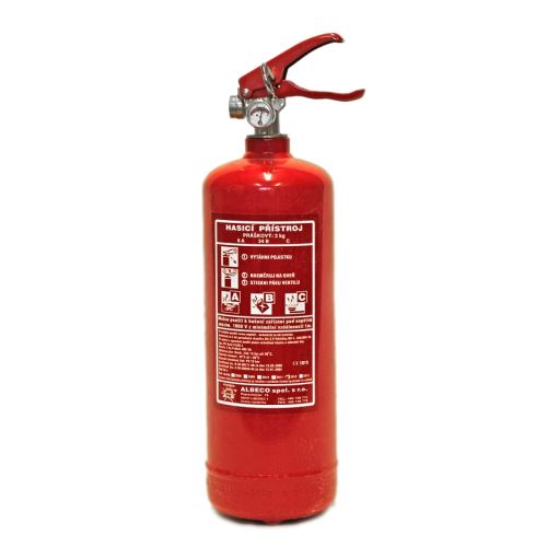 hasicí přístroj práškový - 2 kg 8 A, 34 B, C včetně revize a držáku