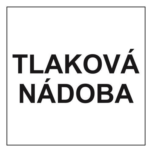 samolepka "TLAKOVÁ NÁDOBA" nápis, 15×15 cm
