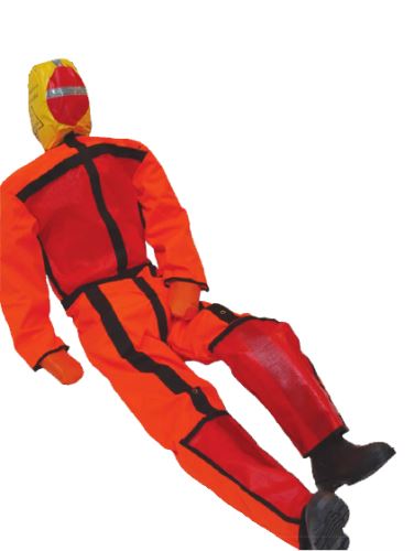 cvičná figurína MUŽ PŘES PALUBU, 180 cm / 40 kg - oranžový overal