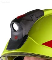 přilba HEROS H30 GOLD Rosenbauer, signální žlutá luminiscenční, zlatý štít, brýle (6)