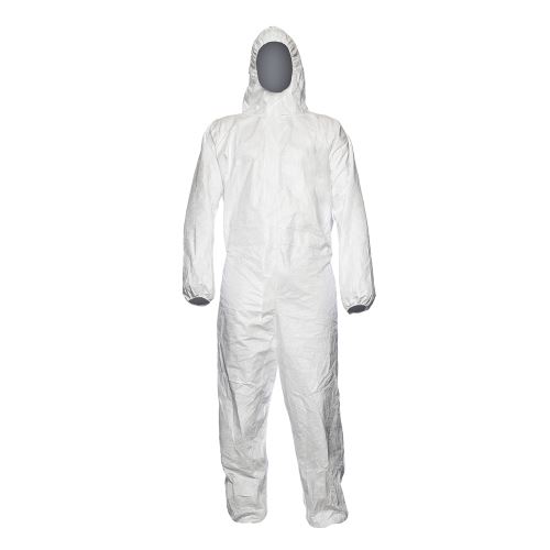 kombinéza - ochranný jednorázový pracovní oblek TONET s mikroperforací s kapucí, XL