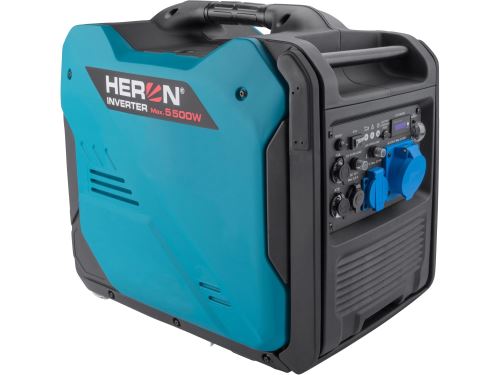 elektrocentrála digitální invertorová HERON 5,5HP/5,0kW, dálkové ovládání,elektrický start