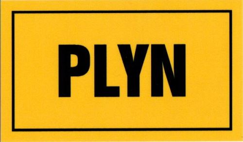 tabulka "PLYN" 10×6 cm, plast 1mm